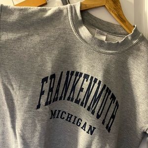 Grey oversized sweatshirt. Size M. Unisex. FRANKENUTH MICHIGAN.